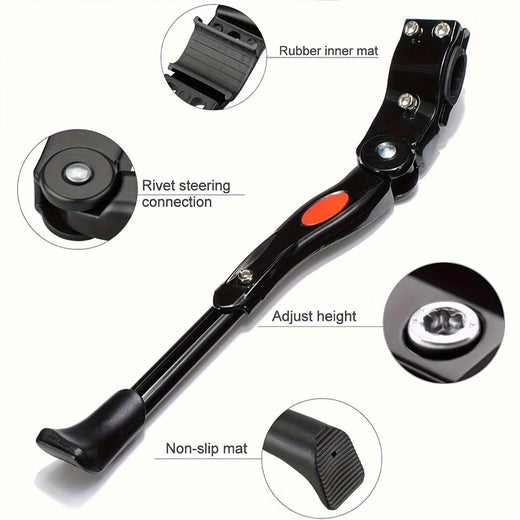 Bike Kickstand, Adjustable Height Bicycle Stand for Different Bike Sizes, Easy to Install