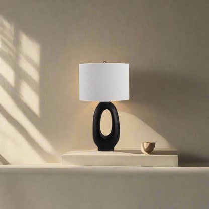 Modern Table Lamp, Glass Glow Lamp for Bedroom & Living Room