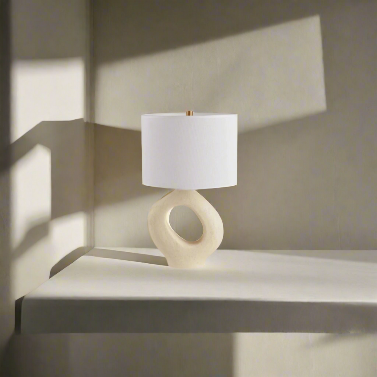 Modern Table Lamp, Glass Glow Lamp for Bedroom & Living Room