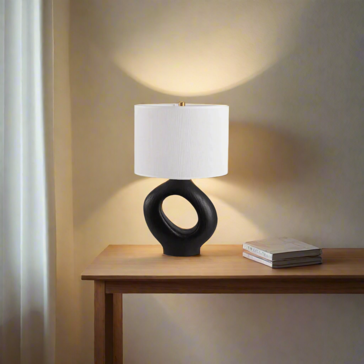 Modern Table Lamp, Glass Glow Lamp for Bedroom & Living Room