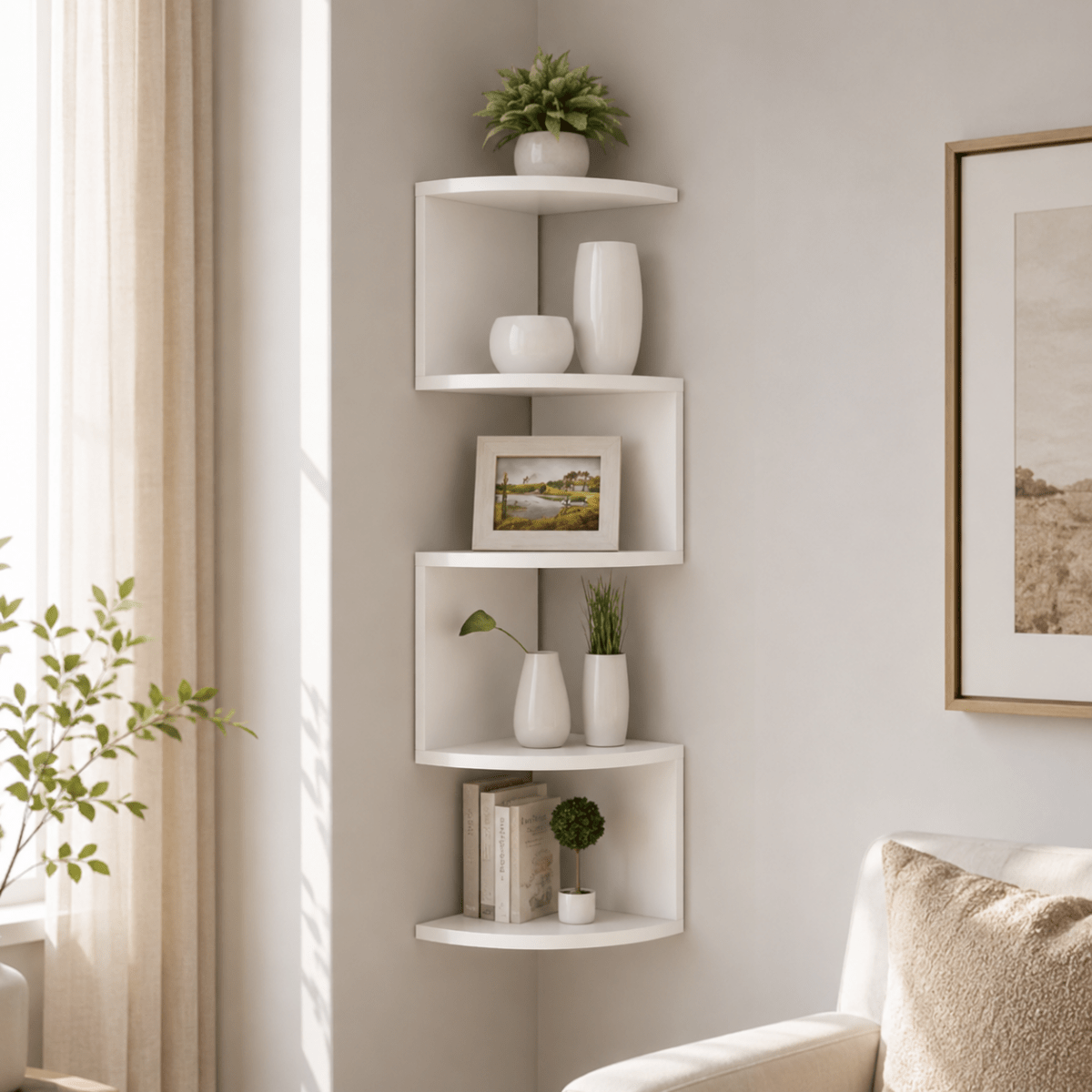 FLOATIERA Corner Wall Shelf Space-Saving Storage