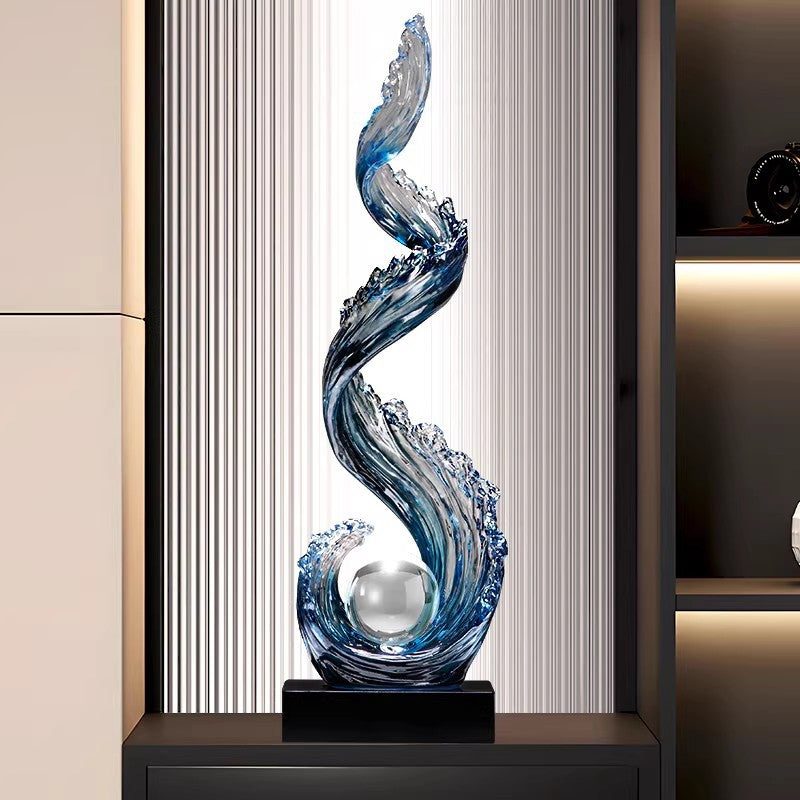 Sculpture Floor Lamp, Modern Blue Floor Decor for Living Room & Entryway