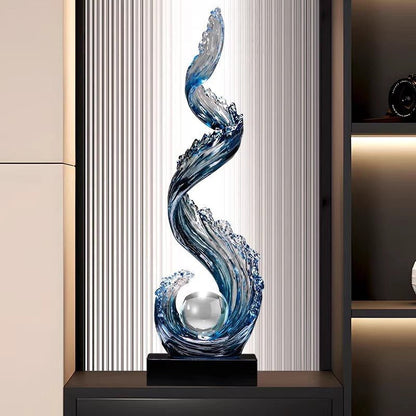 Sculpture Floor Lamp, Modern Blue Floor Decor for Living Room & Entryway