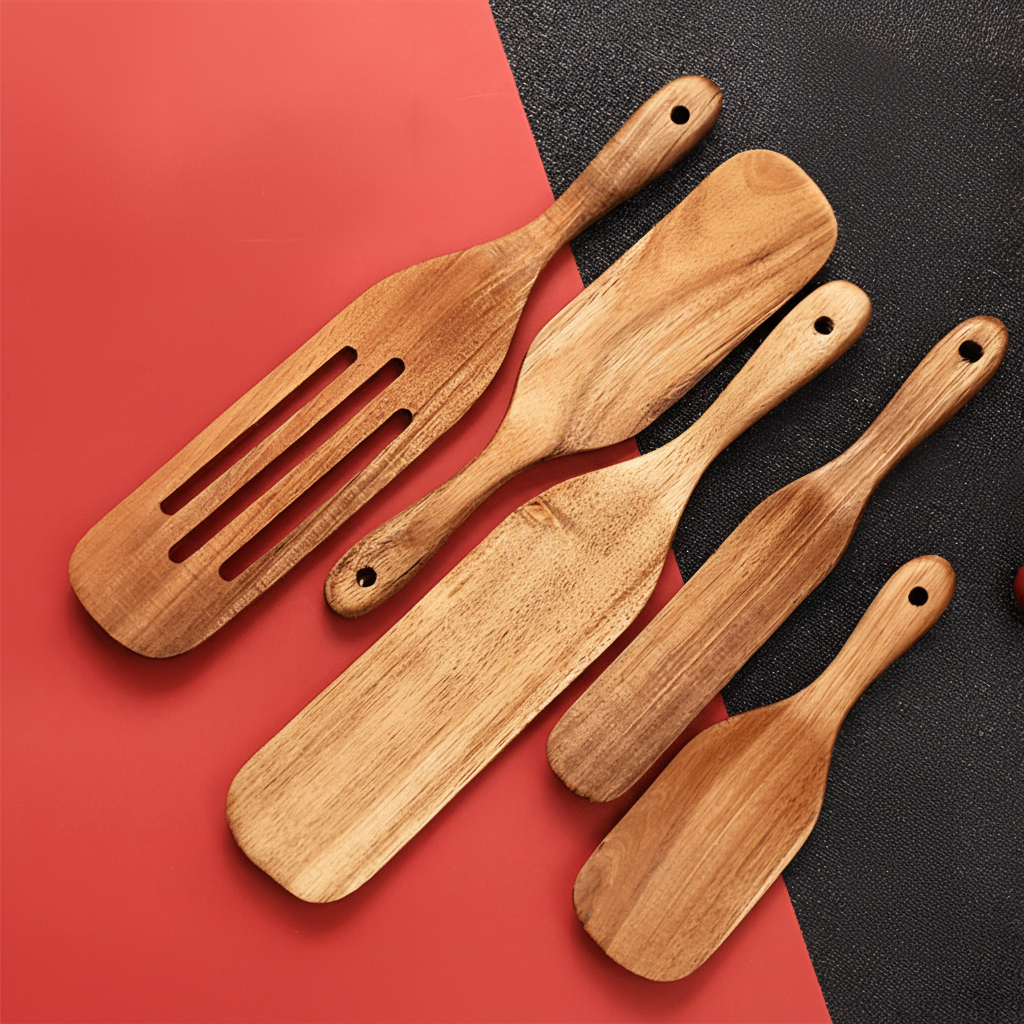 WOODEASE Sustainable Teak Wood Kitchen Utensil