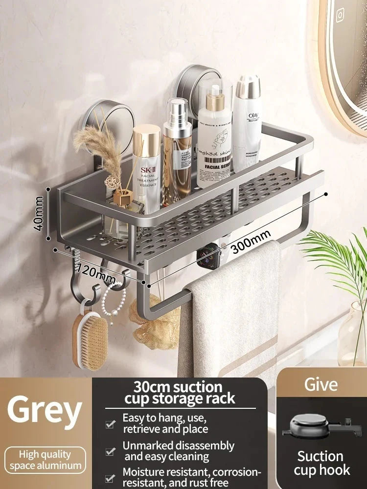 Suction Cup Shower Shelf, Drill-Free Setup, Drip Guard, SnapShelv