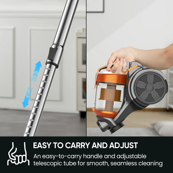 Vacuum Cleaner, 3600W Powerful Corded Multi-Cyclonic Vacuum for Carpets, Hard Floors & Pet Hair