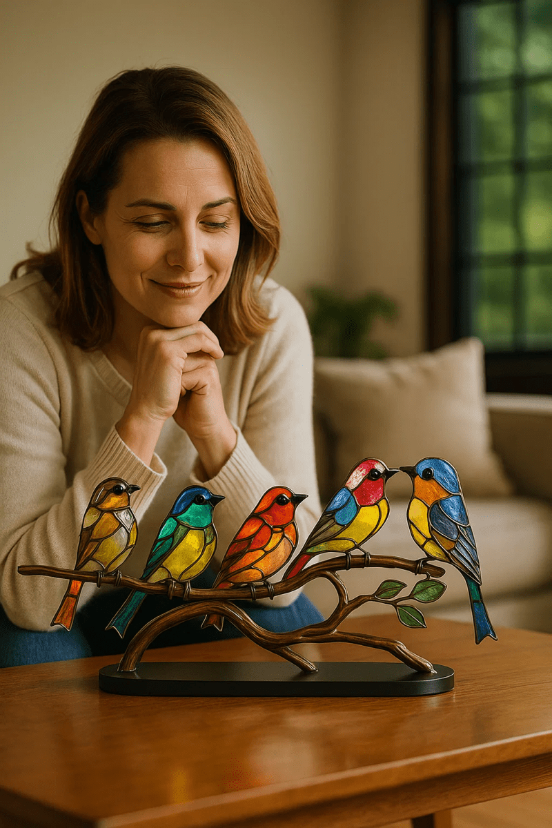 ACRÝAVIA Handmade Colorful Bird Statue