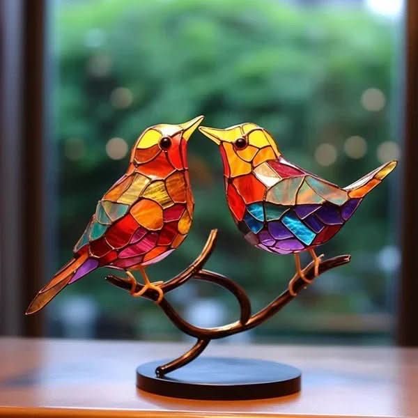 ACRÝAVIA Handmade Colorful Bird Statue