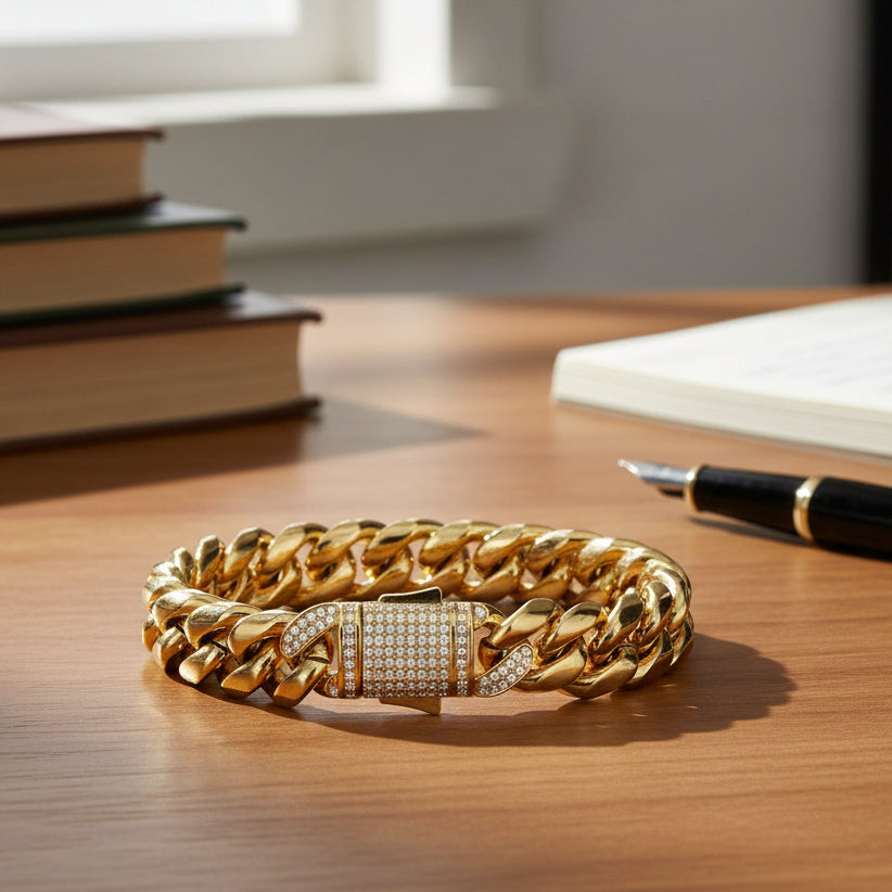 VERITAS Gold-plated Sterling Silver Cuban Bracelet lifestyle image 1