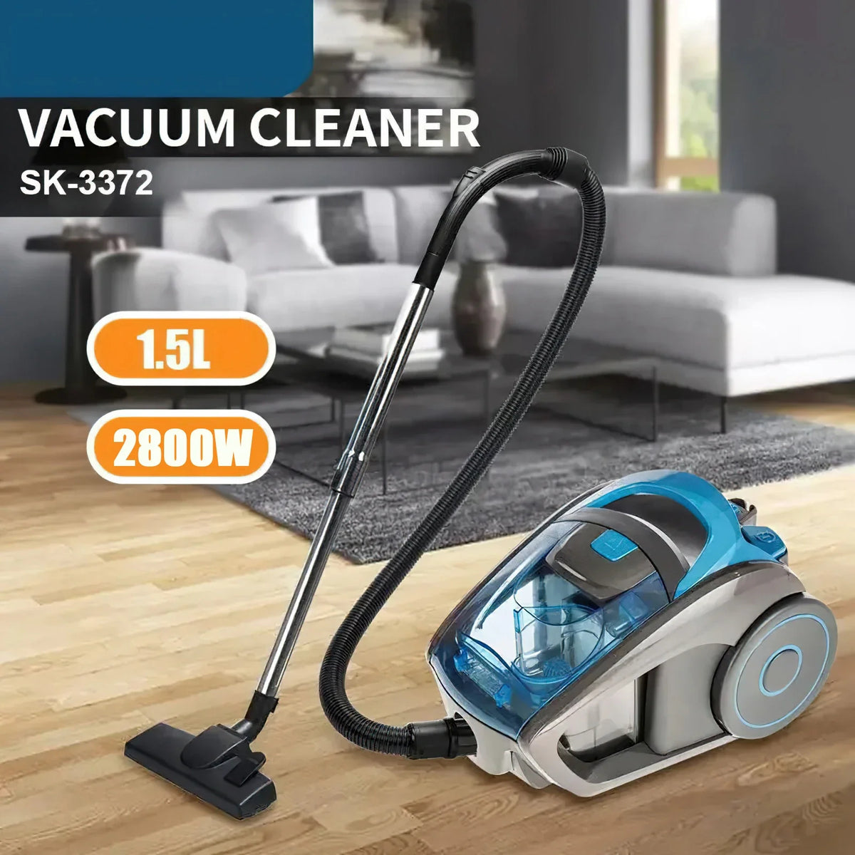 Powerful 3600W Vacuum Cleaner with Multi-Cyclonic Filtration