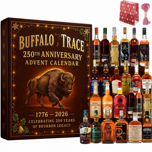 Bourbon Advent Calendar, Whiskey Christmas Countdown Ornament Gift Set