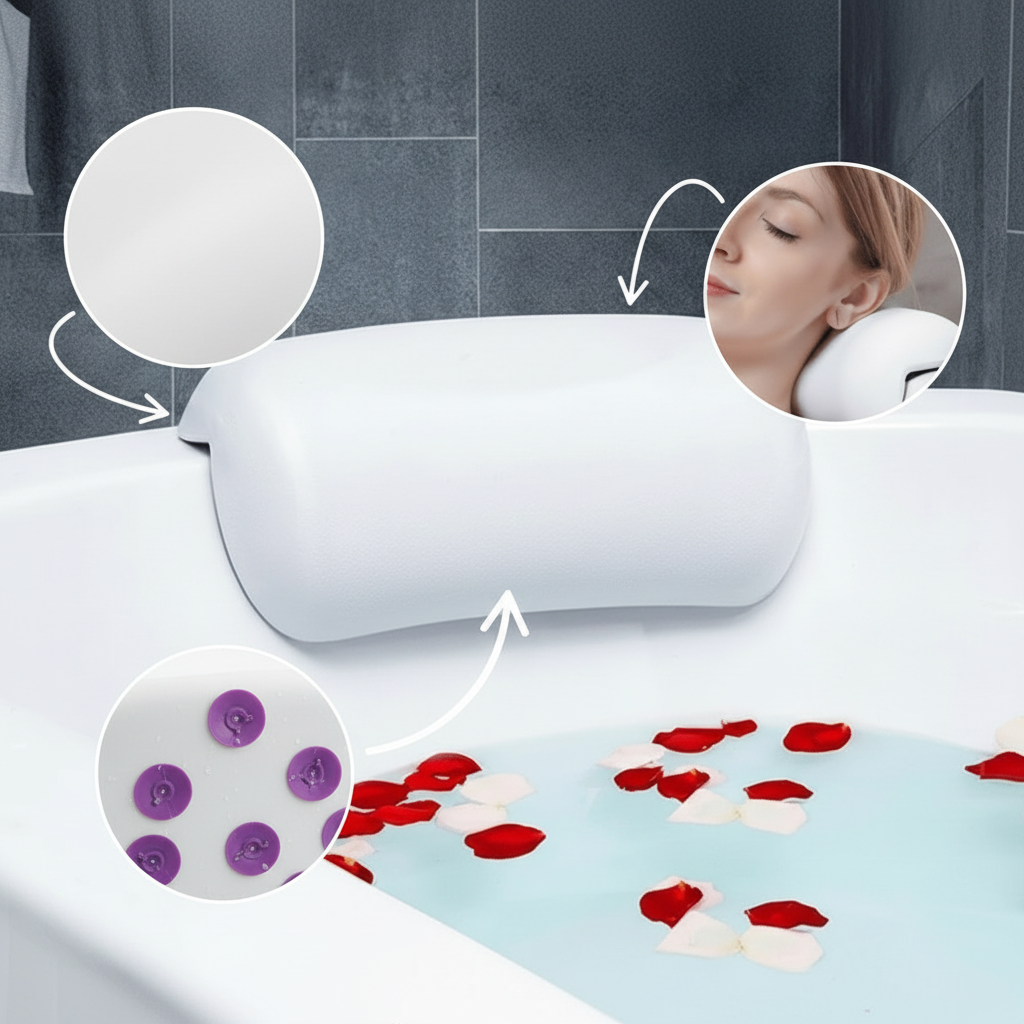 AQUACLOUD Premium Bath Pillow Ergonomic lifestyle image 3