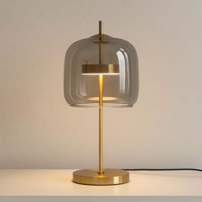 Stained Glass Table Lamp, Tiffany Style Bedside Lamp with Gold Iron Base