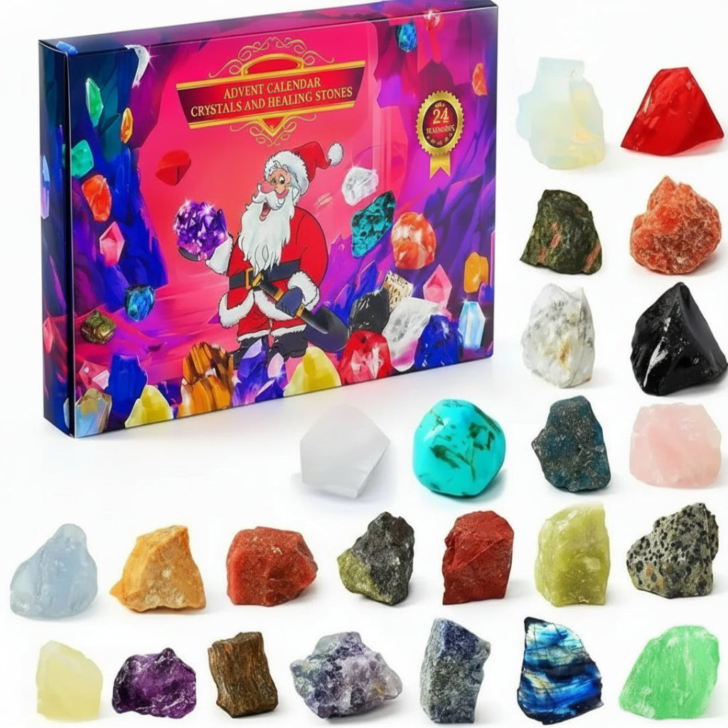 CRYSTAL ADVENT STONE CALENDAR 2025 24 Natural Gemstones