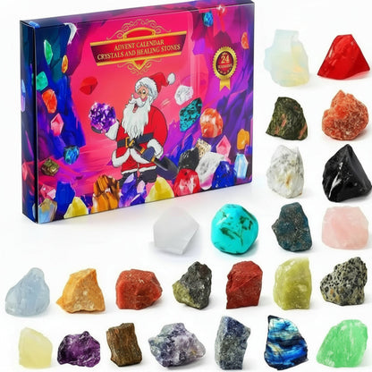 CRYSTAL ADVENT STONE CALENDAR 2025 24 Natural Gemstones