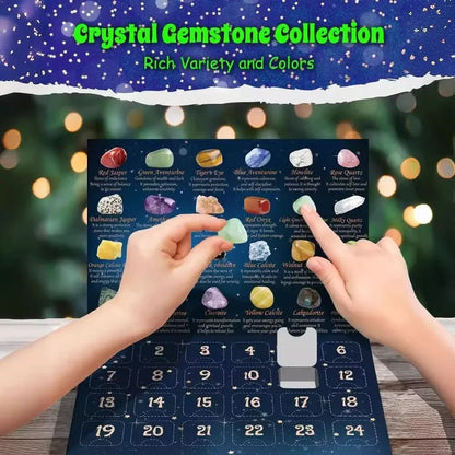 CRYSTAL ADVENT STONE CALENDAR 2025 24 Natural Gemstones