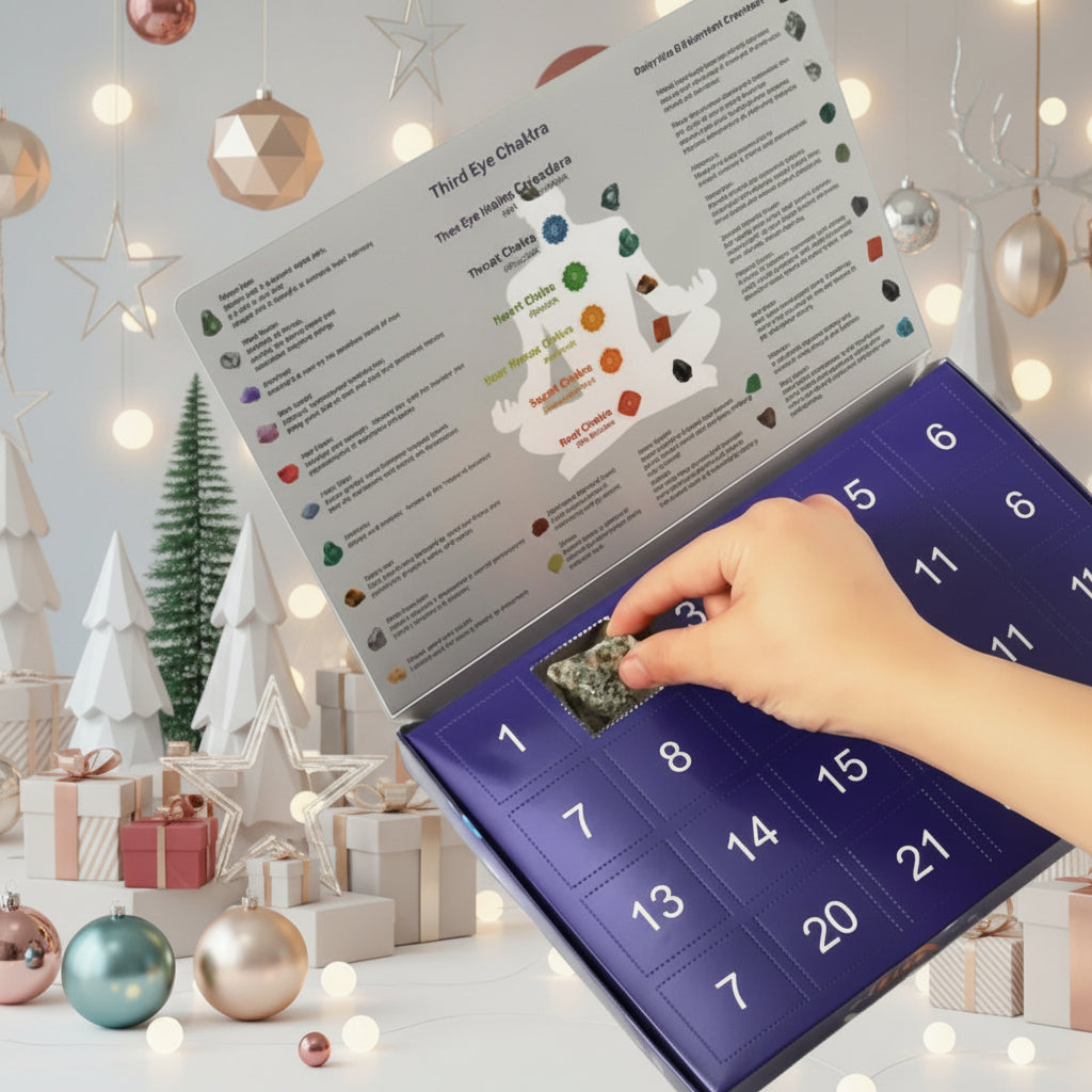 CRYSTAL ADVENT STONE CALENDAR 2025 24 Natural Gemstones