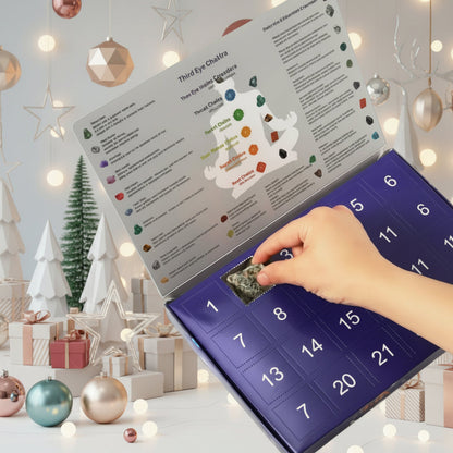 CRYSTAL ADVENT STONE CALENDAR 2025 24 Natural Gemstones