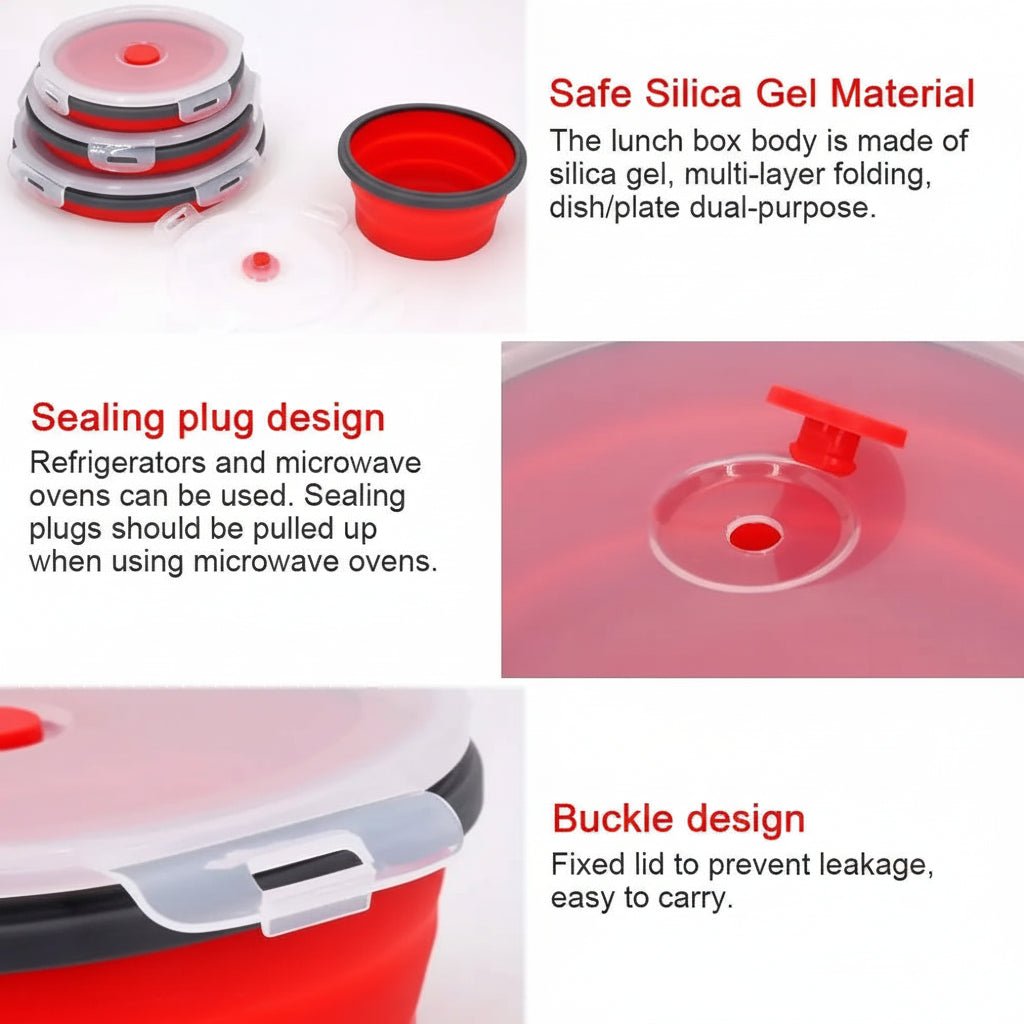 BENTOSTORE Foldable Silicone Bento Lunchbox Set