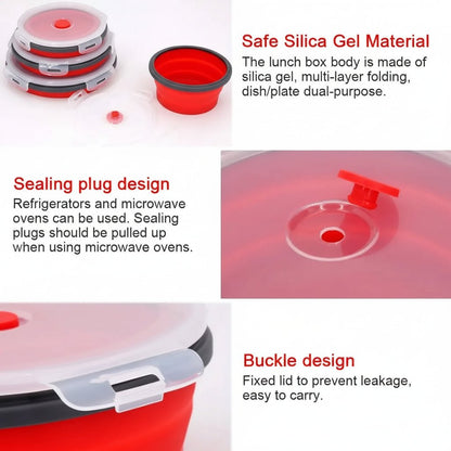 BENTOSTORE Foldable Silicone Bento Lunchbox Set