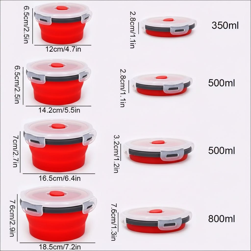 BENTOSTORE Foldable Silicone Bento Lunchbox Set