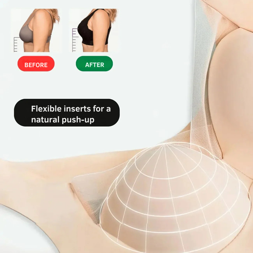 Wireless Seamless Bra, Soft Push-Up Comfort Bra with Wide Straps for Everyday Wear
