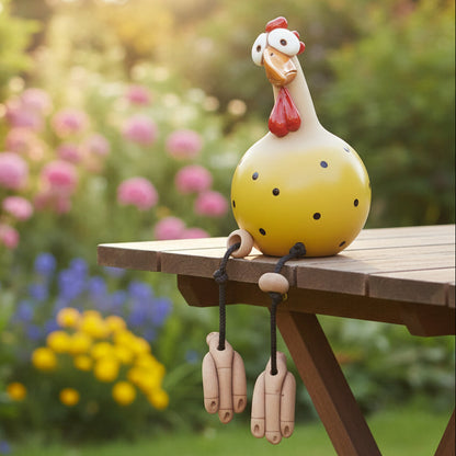 FRECHFEDER Playful Garden Chicken Statue