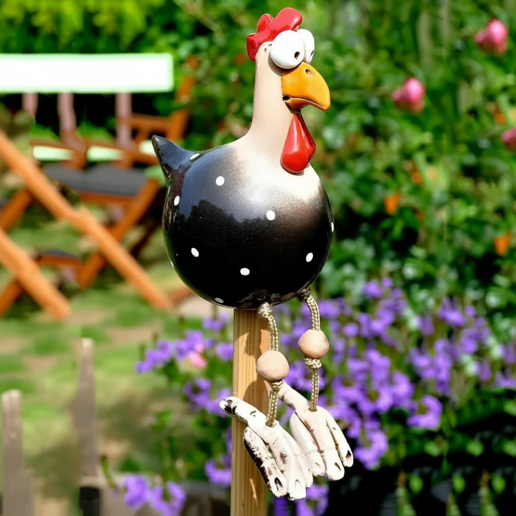 FRECHFEDER Playful Garden Chicken Statue