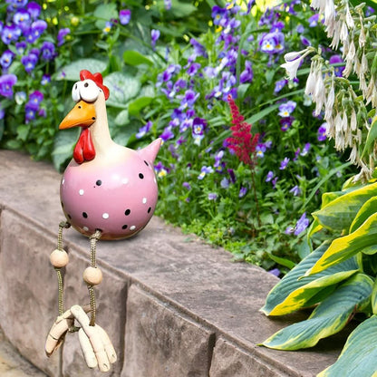 FRECHFEDER Playful Garden Chicken Statue