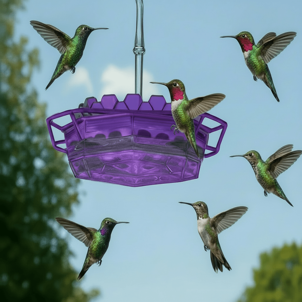 HUMMIFEED Colorful Hanging Hummingbird Feeder