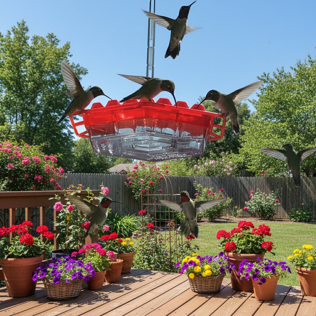HUMMIFEED Colorful Hanging Hummingbird Feeder