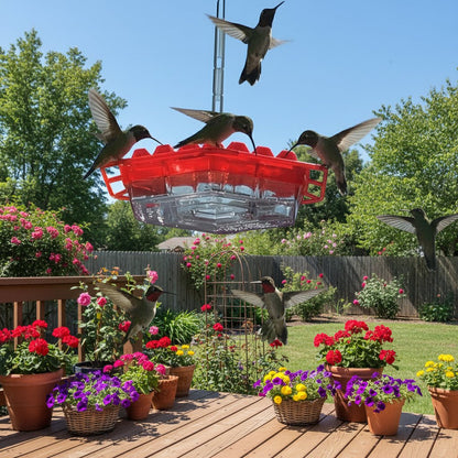 HUMMIFEED Colorful Hanging Hummingbird Feeder
