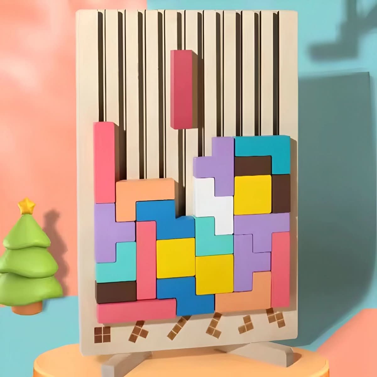 BRIQLEARN Montessori Wooden Tetris