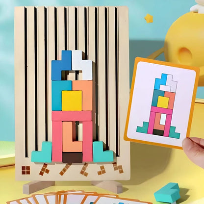 BRIQLEARN Montessori Wooden Tetris