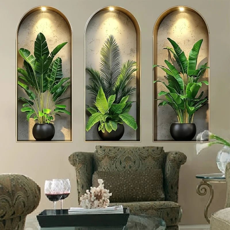 LEAFHARMONY Lifelike 3D Plant Wall Stickers