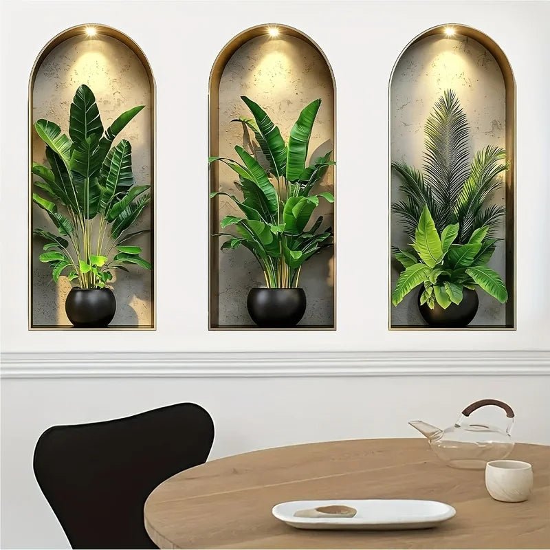 LEAFHARMONY Lifelike 3D Plant Wall Stickers
