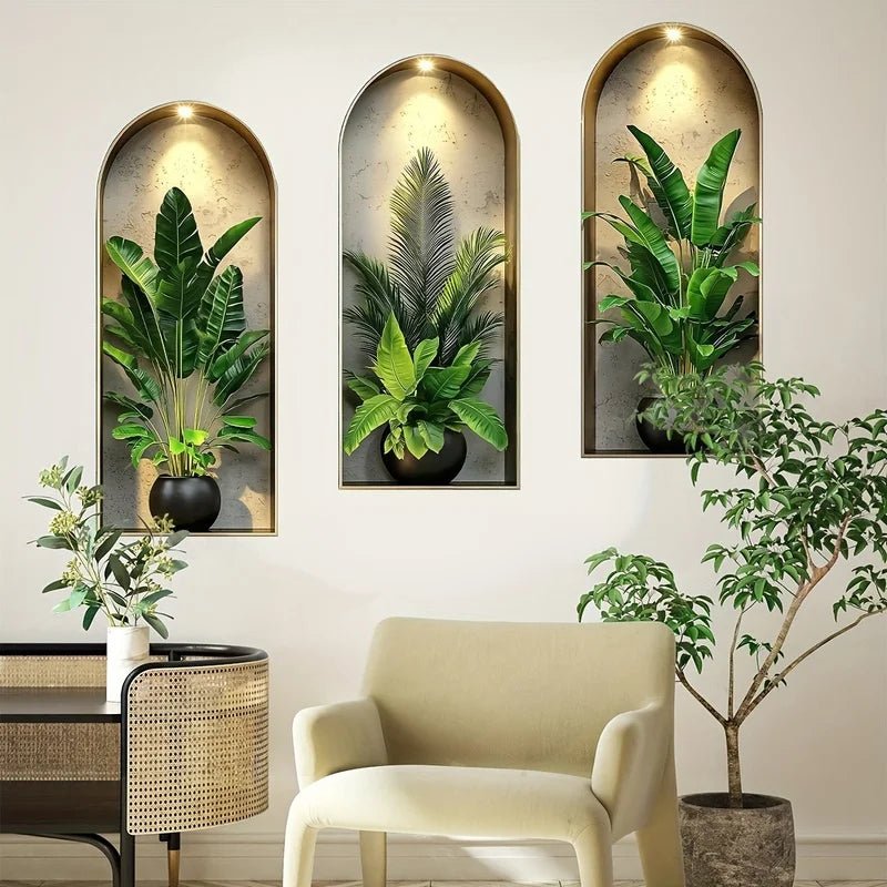 LEAFHARMONY Lifelike 3D Plant Wall Stickers