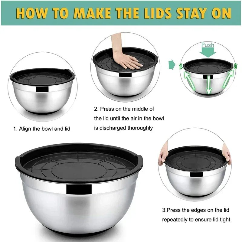 MIXNGRIP Stainless Steel Mixing Bowl
