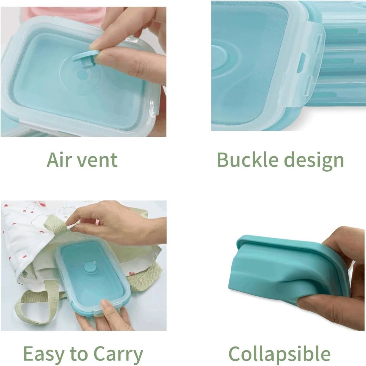 FOODSTACK Foldable BPA-Free Silicone Lunchbox Set