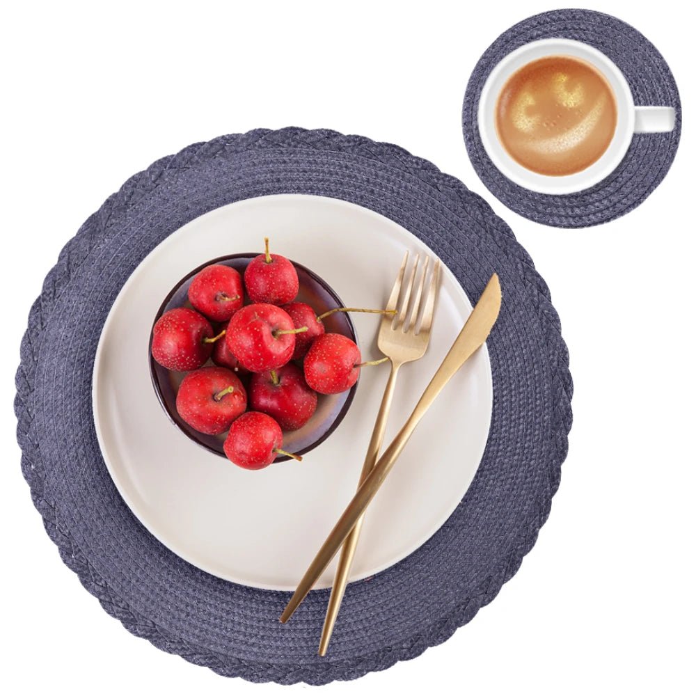 WEAVECIRCLE Washable Non-slip Braided Placemats Set