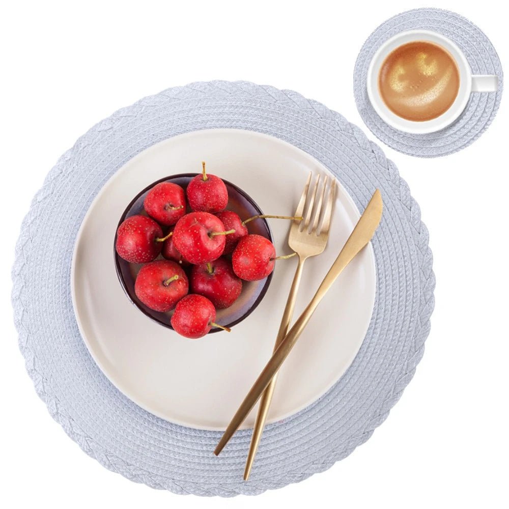 WEAVECIRCLE Washable Non-slip Braided Placemats Set
