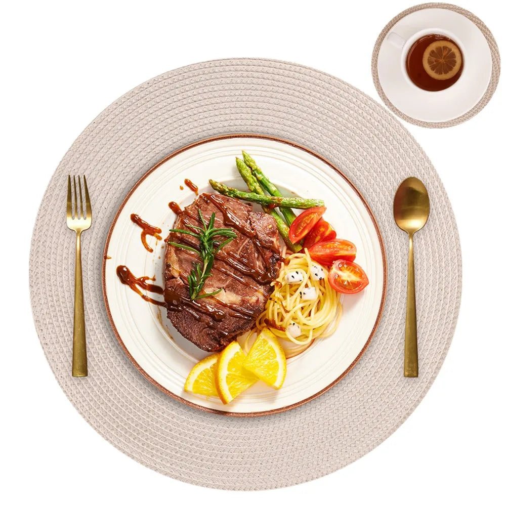 WEAVECIRCLE Washable Non-slip Braided Placemats Set