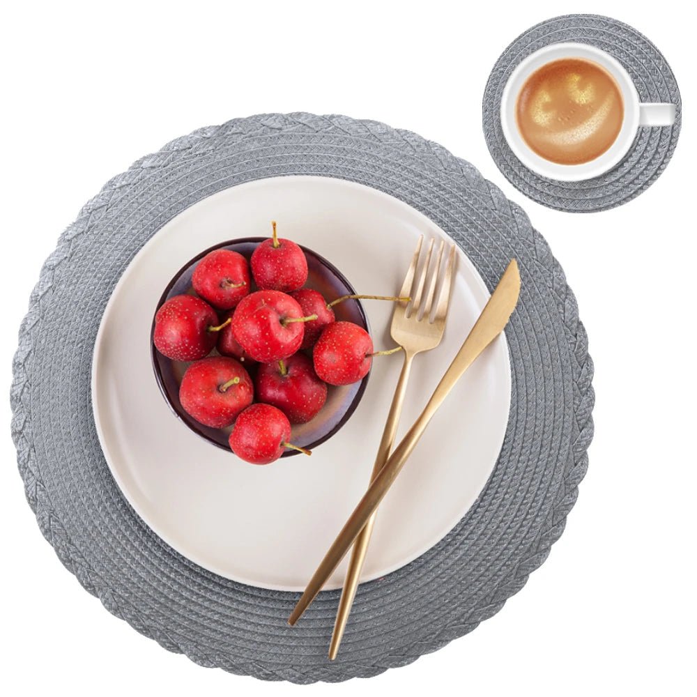 WEAVECIRCLE Washable Non-slip Braided Placemats Set