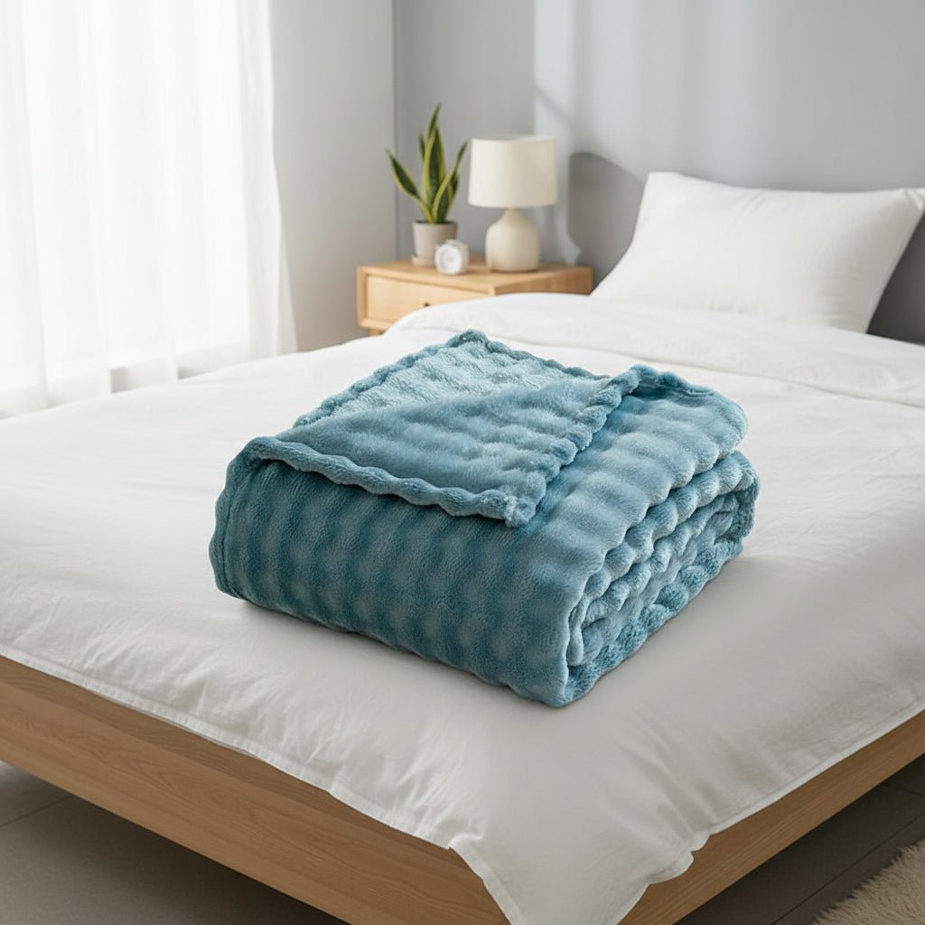 SOFTDIM Cozy 3D Bubble Plush Blanket