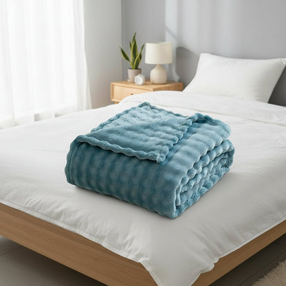 SOFTDIM Cozy 3D Bubble Plush Blanket
