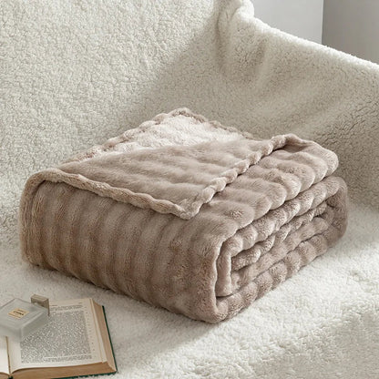 SOFTDIM Cozy 3D Bubble Plush Blanket