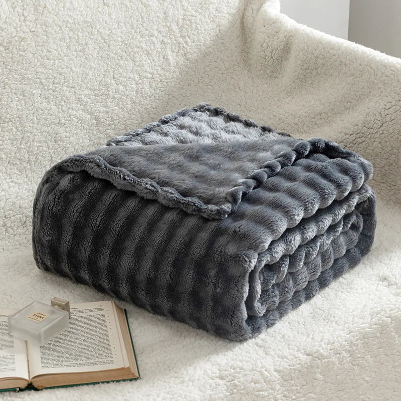 SOFTDIM Cozy 3D Bubble Plush Blanket