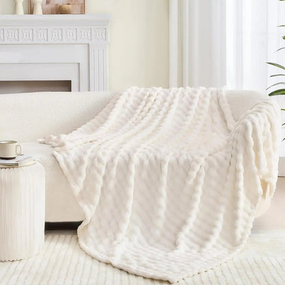 SOFTDIM Cozy 3D Bubble Plush Blanket