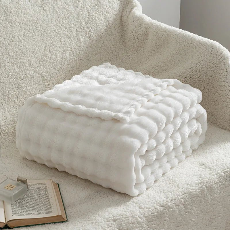 SOFTDIM Cozy 3D Bubble Plush Blanket
