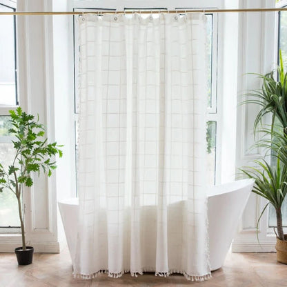 COTTONHAVEN Shower Curtain Soft Cotton Shower Curtain